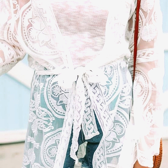 AMARYLLIS 🌟Medallion Embroidered Lace Kimono coverall - Picture 5 of 5